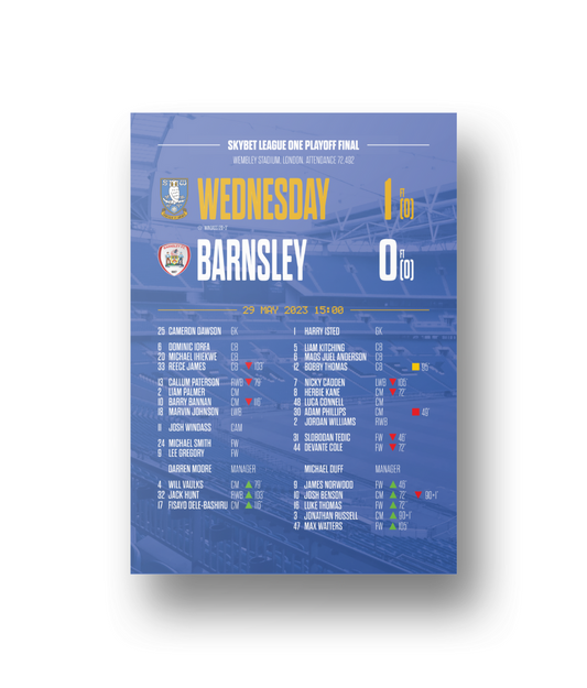 Sheffield Wednesday vs. Barnsley 22/23 - Print